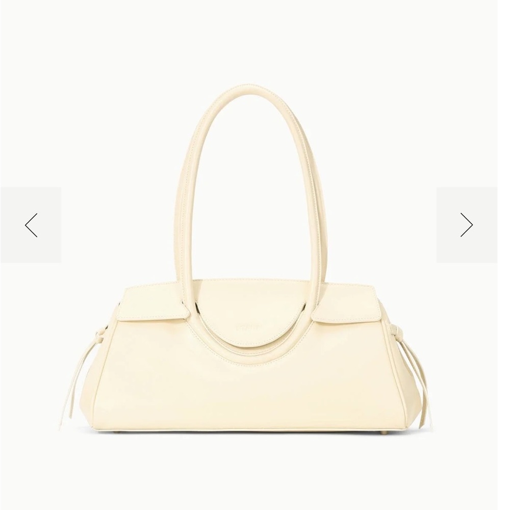 STAUD Cream Leather Shoulder Bag - Picture 1 of 11